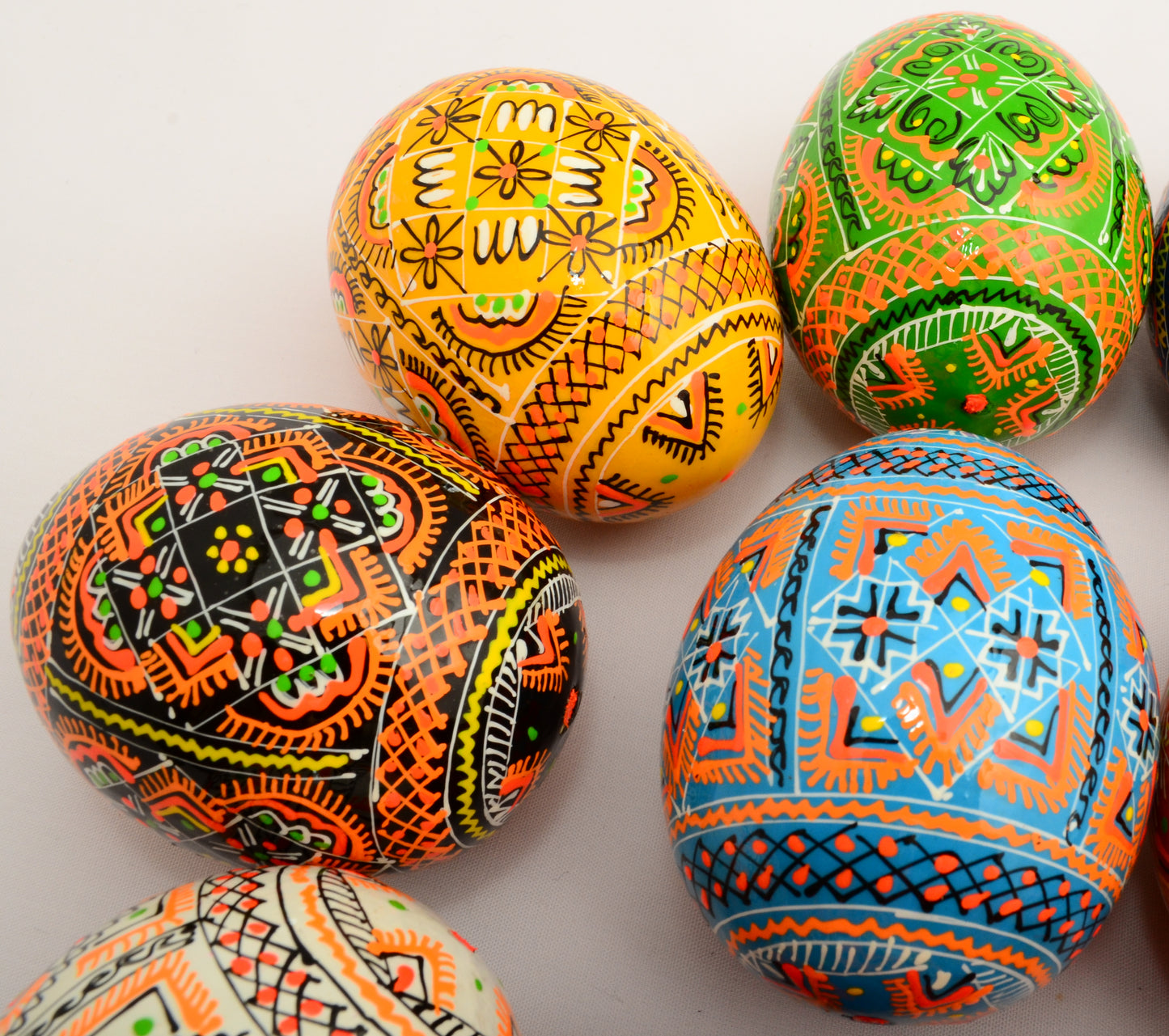 Easter Painted Eggs - Wooden Ukrainian Pysanky, Set of 12