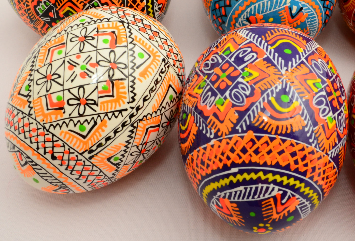 Easter Painted Eggs - Wooden Ukrainian Pysanky, Set of 12
