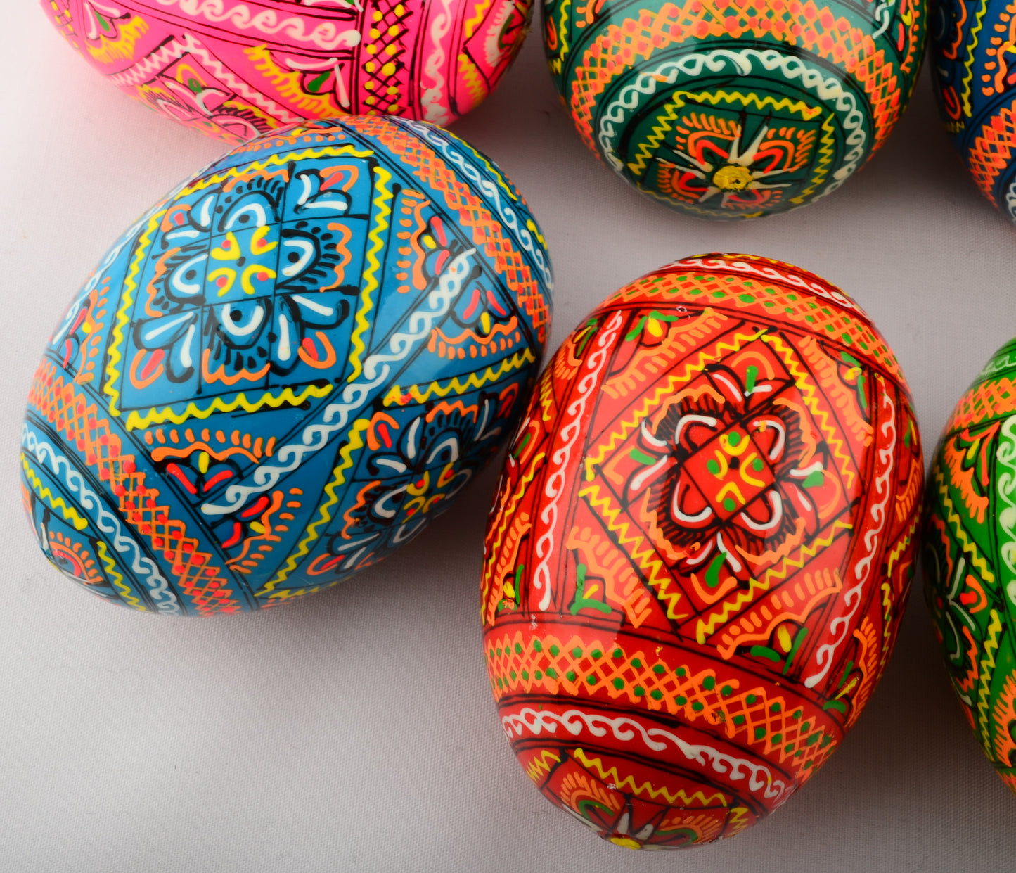 Easter Painted Eggs - Wooden Ukrainian Pysanky, Set of 12