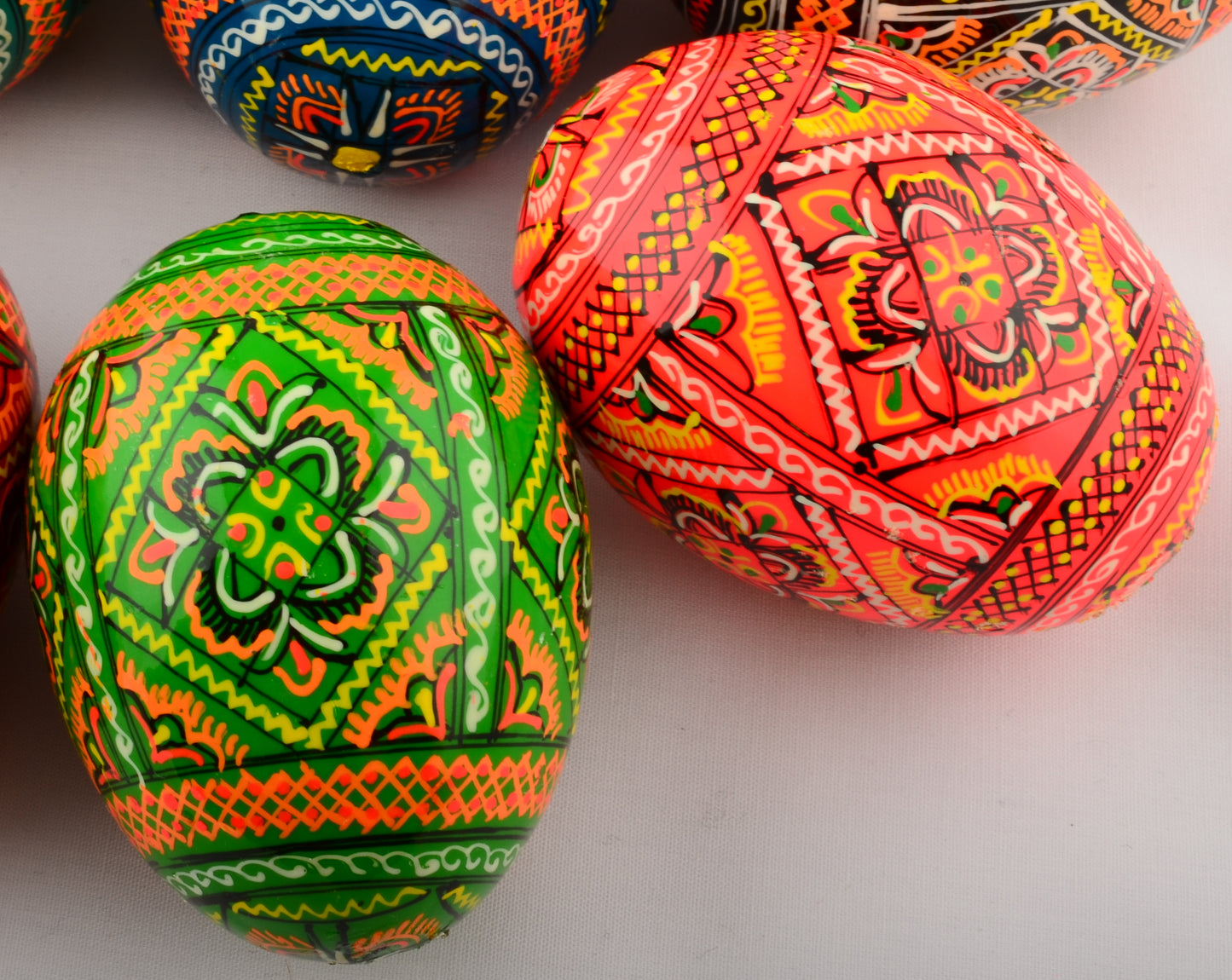 Easter Painted Eggs - Wooden Ukrainian Pysanky, Set of 12