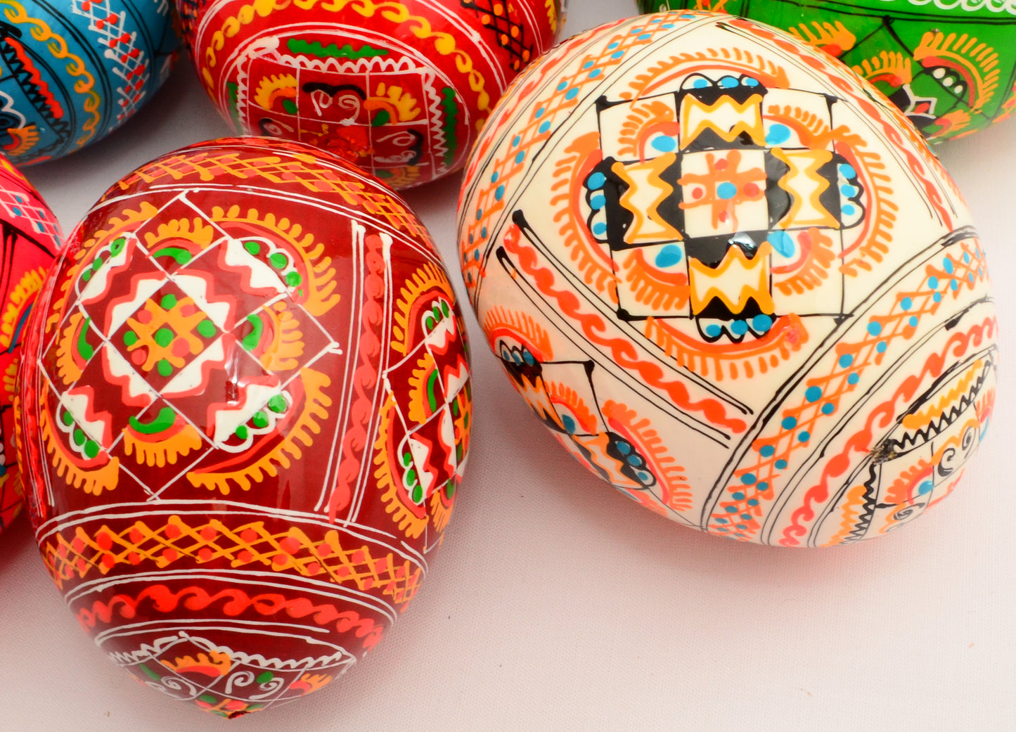 Easter Painted Eggs - Wooden Ukrainian Pysanky, Set of 12