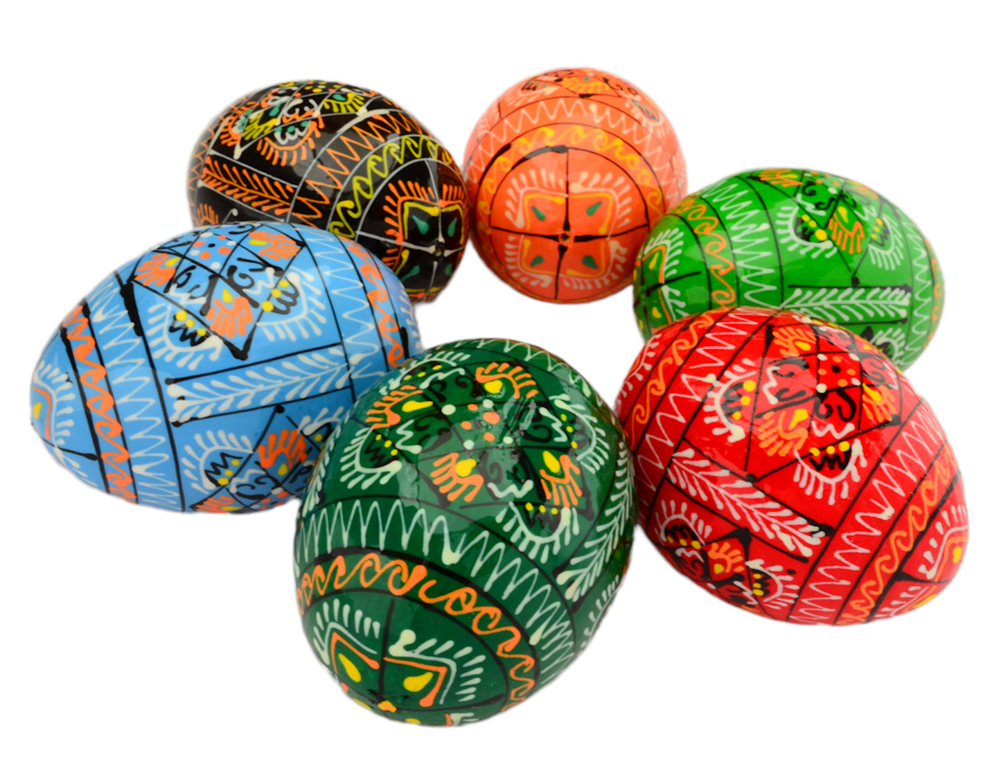 Easter Painted Eggs - Wooden Ukrainian Pysanky, Set of 12